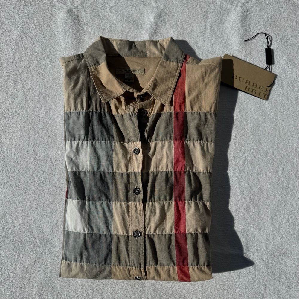 EUC Women’s Burberry Classic Plaid Checkered Tunic Shirt M